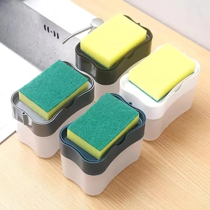 Countertop Kitchen Dish Soap Dispenser and Sponge Holder.Sink Dish Washing Soap - Image 5