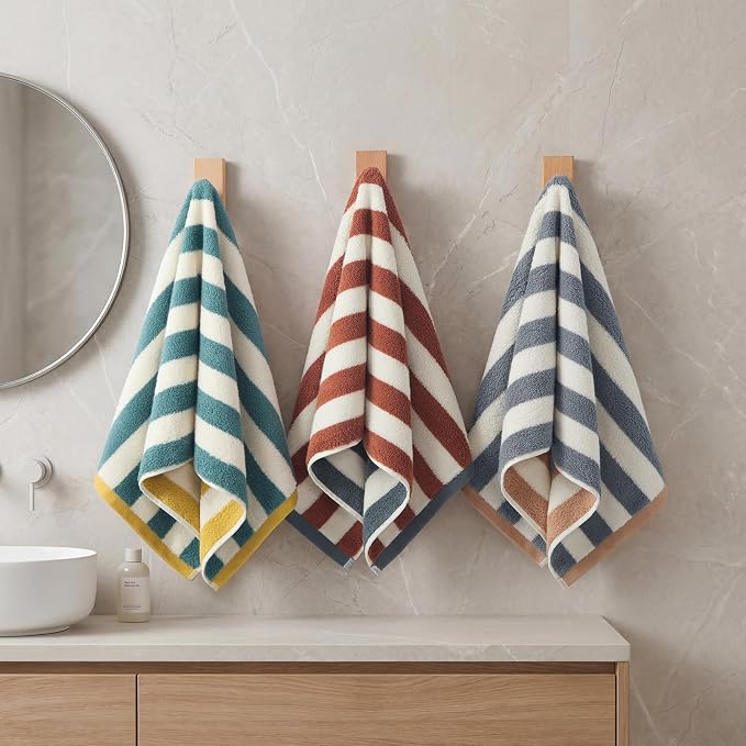 REDKISS Striped Hand Towels for Bathroom, Kitchen Decor, Guest Use, Ultra Soft - Image 8