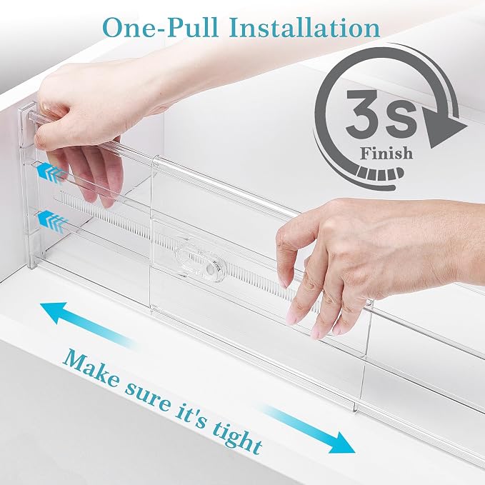 Vtopmart 6" Tall Upgrade Drawer Dividers, 12.8"-22.3" Expandable, 6 Pack | Deep - Image 7