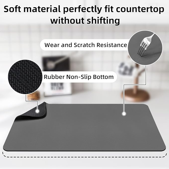 LOPNUR Large Dish Drying Mat for Kitchen Counter, Quick-Drying & Heat-Resistant - Image 4