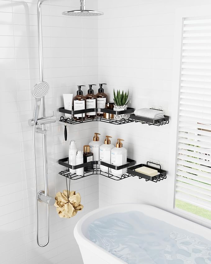 Sakugi Corner Shower Caddy, Soap & Toothbrush Holder - Image 3