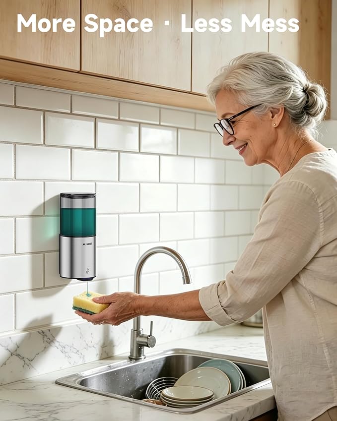 AIKE Automatic Soap Dispenser IPX7 Waterproof 13.5oz Stainless Finish | - Image 6