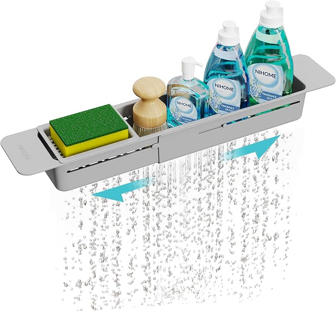 NiHome Extendable Kitchen Sink Caddy Extra Long Brush Sponge Storage Holder by NiHome