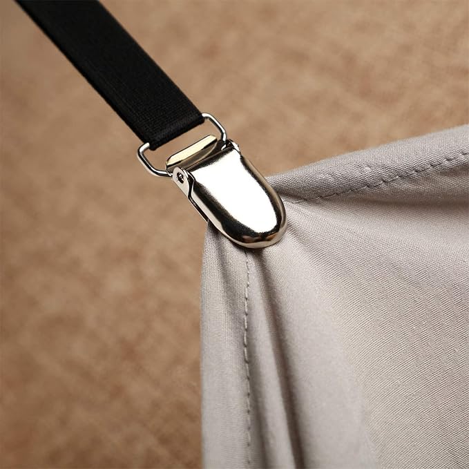 Boao 12 Pcs Bedsheet Strap Elastic Clip, 8-12 Inch Length | Adjustable Corner - Image 5