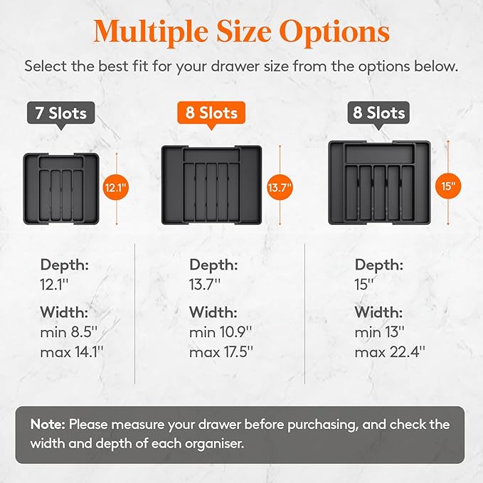 Lifewit Expandable Silverware Drawer Organizer, Kitchen Utensil Tray | BPA-free - Image 3
