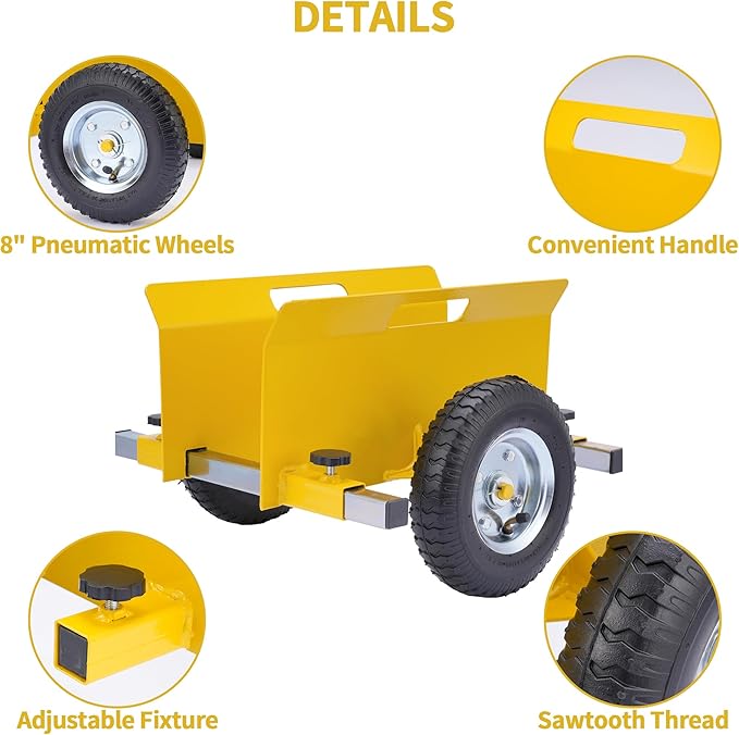 AIWFL Panel Dolly Heavy Duty Door Cart 660LBS Capacity Adjustable Drywall Mover with 8" Pneumatic Wheels Panel Cart for Drywall Sheet Material Handling All Terrain Moving Slab Dolly