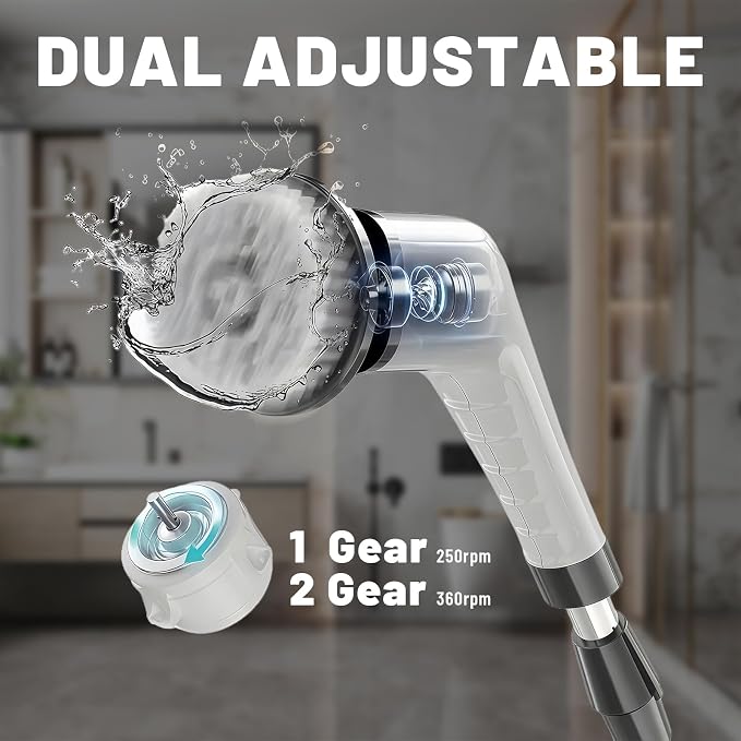 Electric Spin Scrubber- Ditch the Scrubbing! Long Handle Shower Scrubber - Image 6