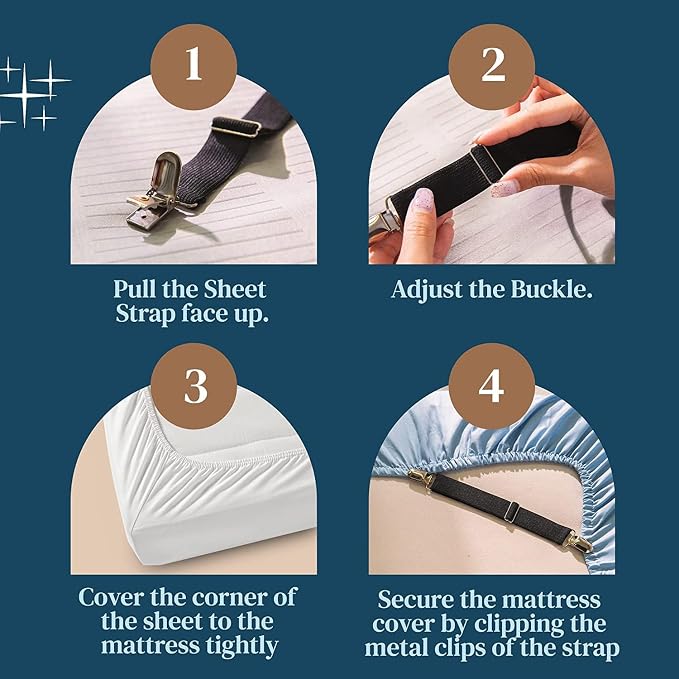 FeelAtHome 8-Piece Black Bed Sheet Clips - Image 3
