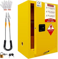 Flammable Safety Cabinet 23" x 18" x 36" Yellow, Cold-Rolled Steel 40 Gallon Explosion Proof Cabinet, Manual Close & Adjustable Shelf for Commercial Facilities, Lab & Industrial Warehouses
