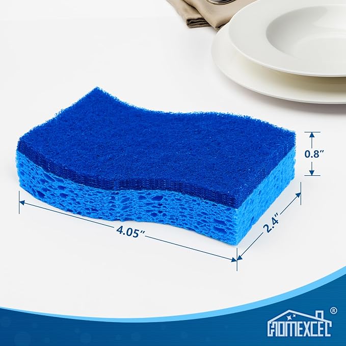 HOMEXCEL Sponges Kitchen 24 Pack, Non Scratch Scrub Dish Sponge, S- Blue | Dual - Image 7