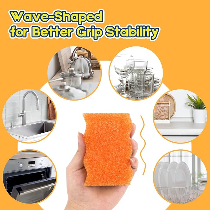 LAUNDRYLUX Scrub Sponge, 4 Pack Dual-Sided Temperature-Responsive Scrubber | - Image 4