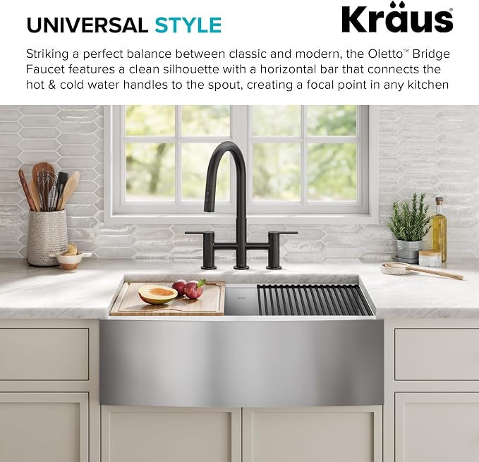 KRAUS Oletto Bridge Kitchen Faucet - Image 5