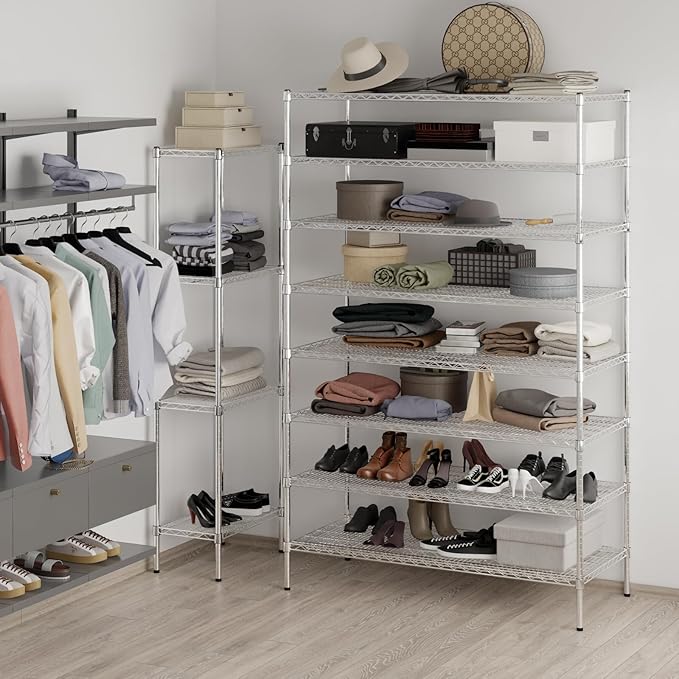 24" Deep x 54" Wide x 86" Height Wire Shelving Kit | 8-Tier | NSF Commercial Storage Rack Unit