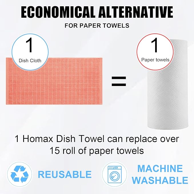 Homaxy 100% Cotton Terry Kitchen Towels, 12 Pack - Image 6