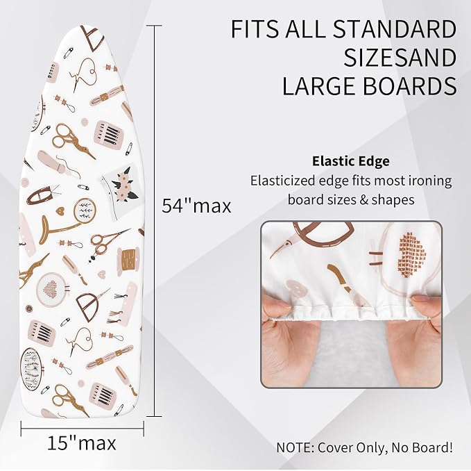 Ironing Board Cover and Pad for Standard Size, 15x54 Scorch & Stain Resistant - Image 2