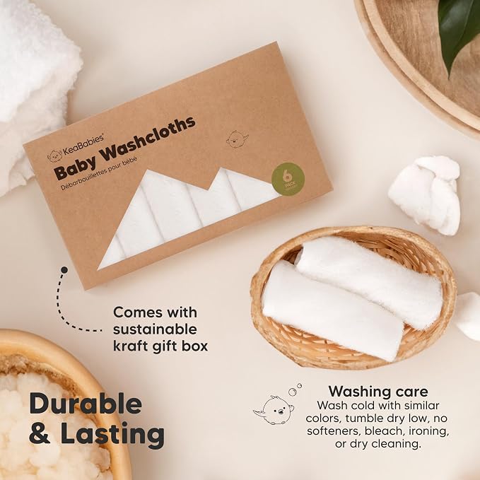 6-Pack Baby Washcloths, Soft Absorbent Washcloths - Image 7