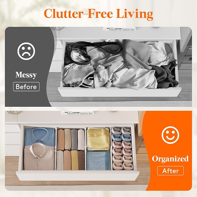 Lifewit 5 Pack 4" High Drawer Dividers, Adjustable Drawer Organizer Clothes | - Image 10