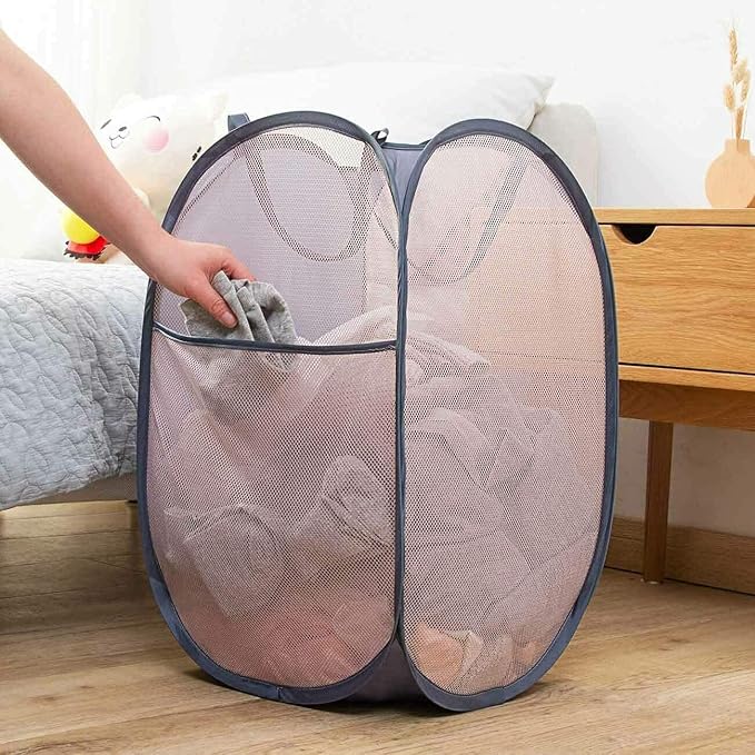 Pop Up Laundry Hampers, Collapsible Mesh Laundry Baskets - Image 8