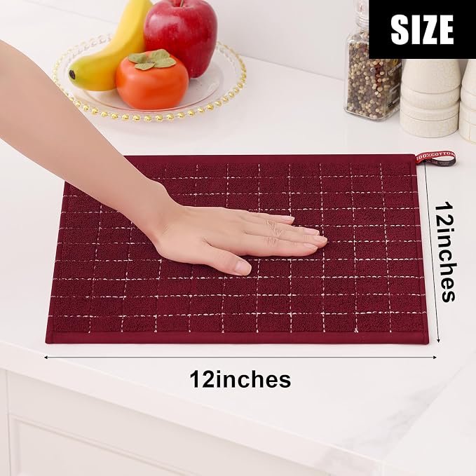 Homaxy 100% Cotton Terry Kitchen Dish Cloths, 8 Pack - Image 5
