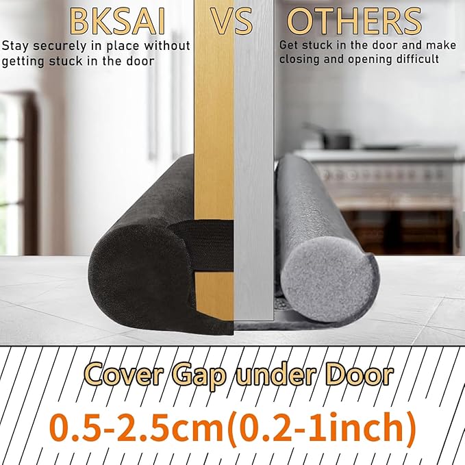 BKSAI Door Draft Stopper for Doors 31-39" No Adhesive Draft Stopper for Bottom - Image 4