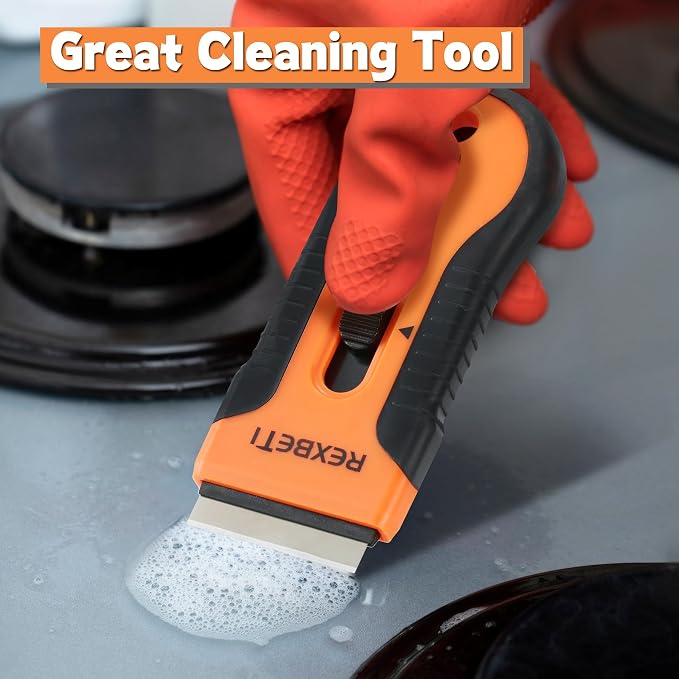 REXBETI Razor Blade Scraper Tool, 8 Pack Windows, Glass Stovetop Scraper | 8 - Image 7