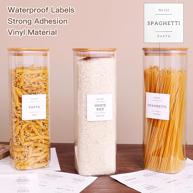 CZZGSM 3 Pack Square Kitchen Storage Jars - 80oz Glass Canisters with Wood Lids - Image 3