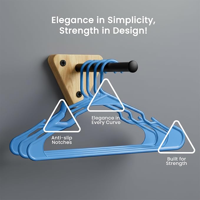 Utopia Home Plastic Hangers 30 Pack – Space Saving Clothes Hanger Blue | - Image 5