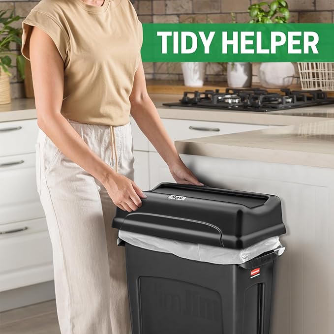 Trash Can Lid Compatible for 16/23 Gallon Slim Jim Trash can, 16 Gallon CleanTek Trash Can, 22 Gallon Highboy Trash Can, Pack of 2
