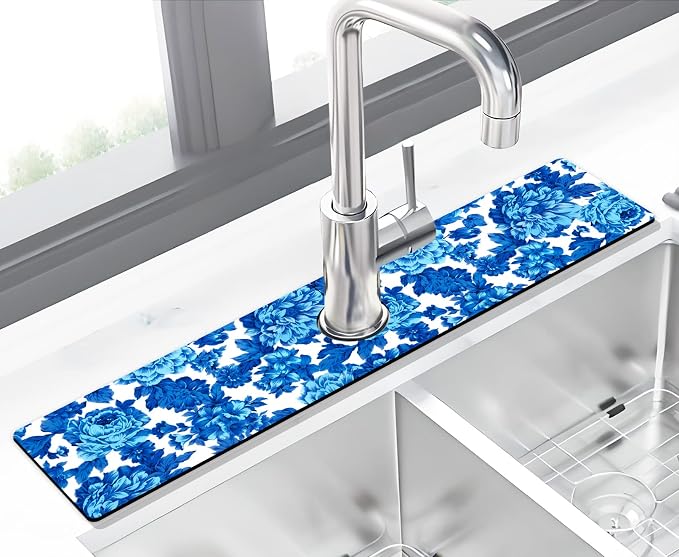 Kitchen Sink Splash Guard Faucet Mat Super Absorbent Fast Drying Mat Sink by THIDEAPE