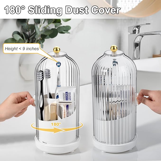 Toothbrush Holders with Cover Toothpaste Organizer - Image 3