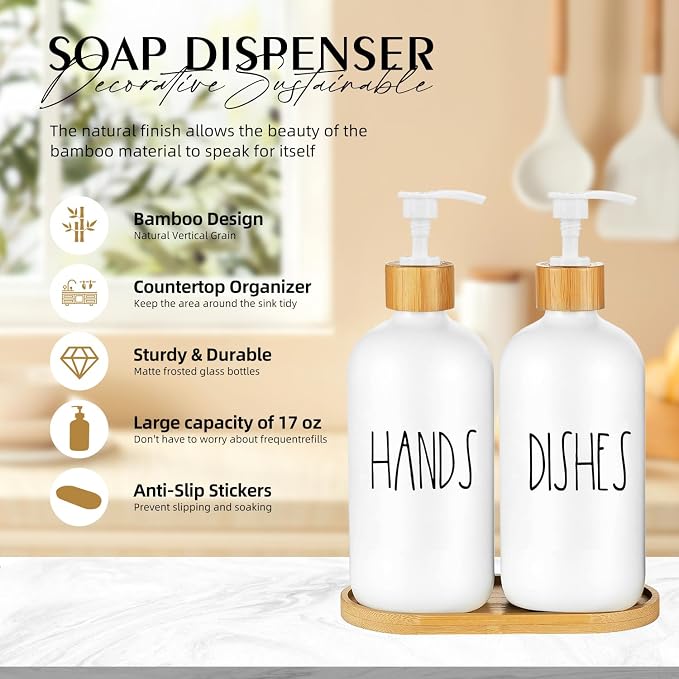 Arktek Glass Soap Dispenser Set - Image 3
