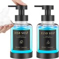 Luxspire Glass Foaming Soap Dispenser 15oz Hand Soap Bottle, 2 Pack | Anti-drip by Luxspire