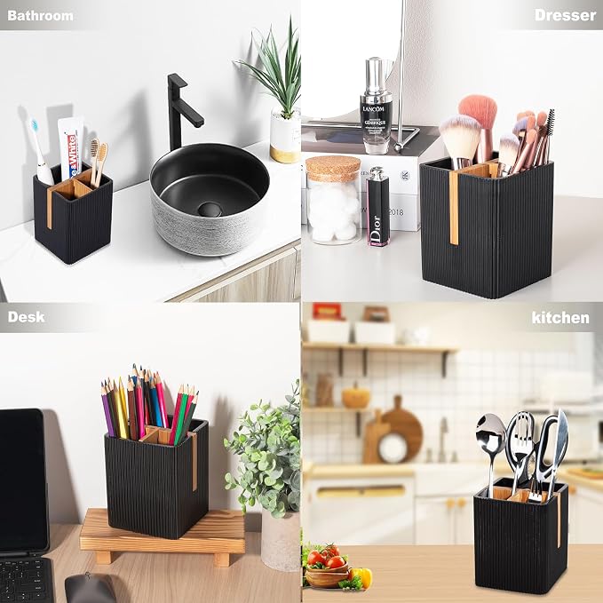 Toothbrush Holders for Bathroom, 3 Slots Toothbrush Organizer Stand, Toiletries - Image 6