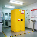 392 Gal Double-Layer Alloy Steel Three-Point Locking Adjustable Galvanized Shelves Flammable Storage Cabinet for Laboratory Factory Hazardous Material Storage, Flammable Liquid Safety Cabinet
