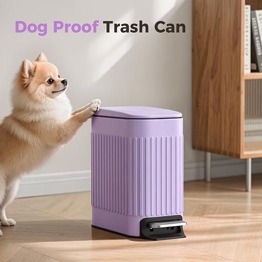 TrashAid 1.6Gal Slim Bathroom Trash Can - Image 6