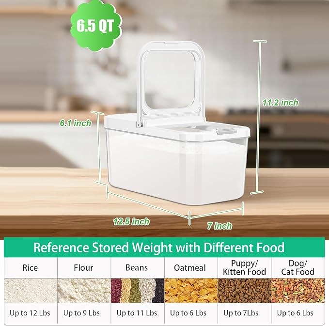 12 Lbs Rice Flour Sugar Storage Containers Dry Food Holder - Image 5