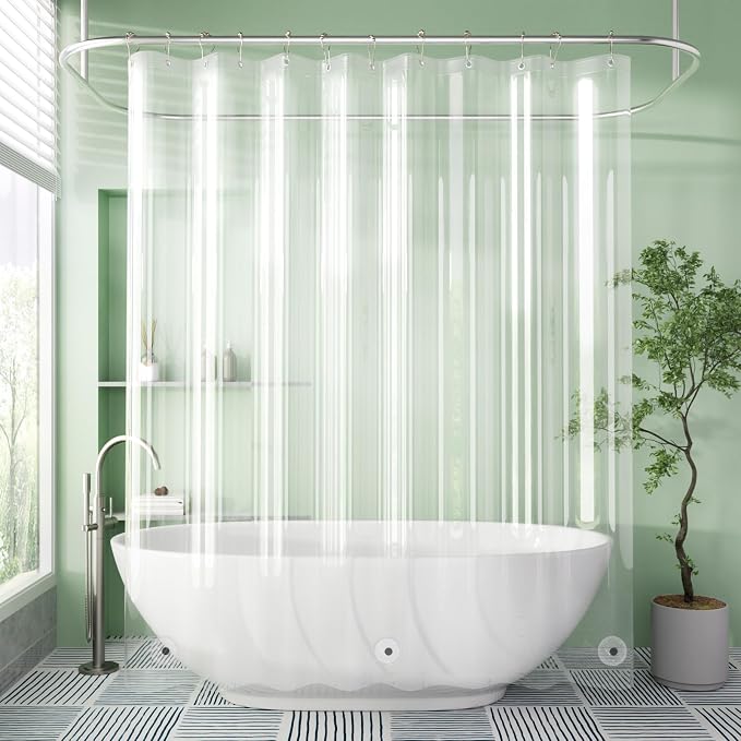 AmazerBath Extra Long Shower Curtain Liner, 72x96 Inches Plastic Shower Curtain - Image 9