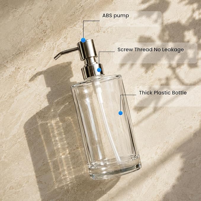 Clear Plastic Dish Soap Dispenser, 10 oz Pump Bottle - Image 4