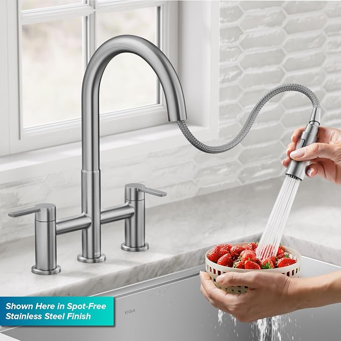 KRAUS Oletto Bridge Kitchen Faucet - Image 7