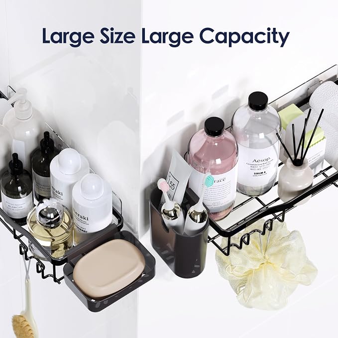 NESOMI 7-Pack Shower Caddy Adhesive, Stainless Steel Shower Organizer Shelf - Image 9