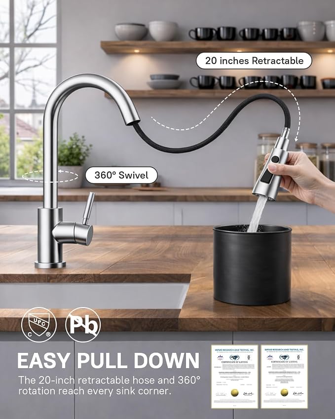 WEWE Pull-Down Kitchen Faucet - Image 3