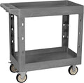 2-Shelf Heavy Duty Utility Cart with Wheels, 34 x 17-Inch Plastic Rolling Tool Cart, 550 lbs Capacity Mechanic Work Cart for Garage,Warehouse,Workshop