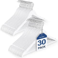 TOPIA HANGER Wooden Coat Hangers 30 Pack, 360° Swivel Hook and Shoulder Notches by TOPIAHANGER