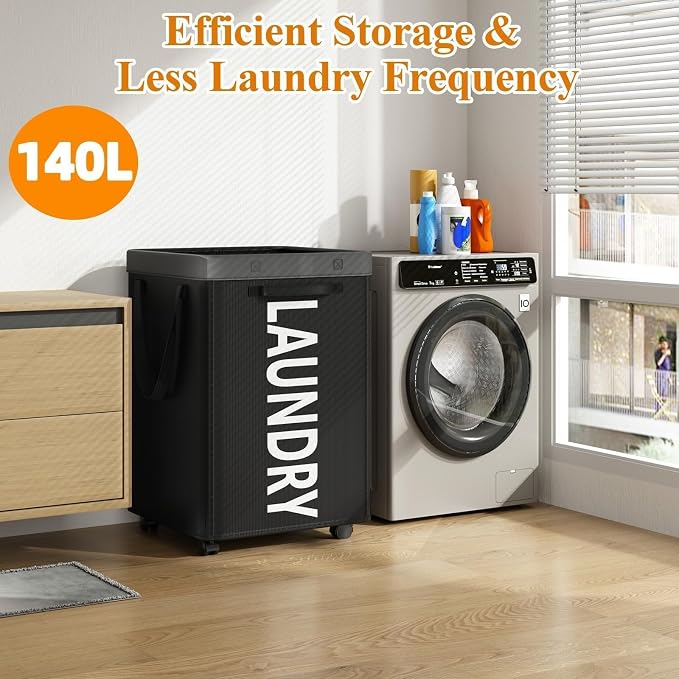 Optish 140L Extra Large Laundry Basket - Image 2
