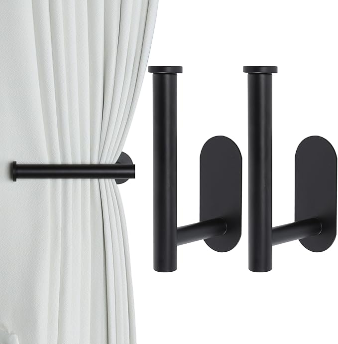 Groleca Adhesive Curtain Holdbacks Curtain Tie Backs, 2 Pack, Curtain Pull Backs by GROLECA