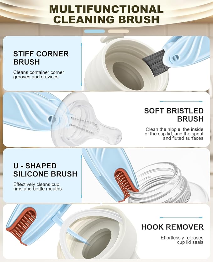 4 in 1 Cup Lid Gap Cleaning Brush Set 2 Pcs - Image 3