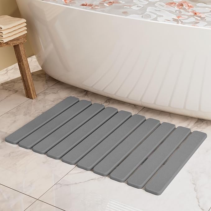 Foldable Stone Bath Mat, Diatomaceous Earth Stone Drying Mats by SummerKiss