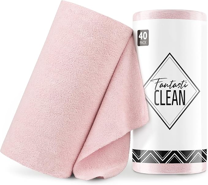 Fantasticlean Microfiber Cleaning Cloth Roll- 40 Sheets, Tear-away Microfiber by Fantasticlean