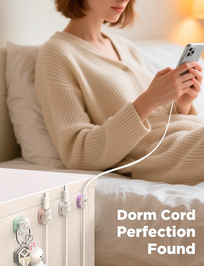Chfeila Cable Clips, 8 Pack Cord Holder Cord Organizer, Cable Management | - Image 6