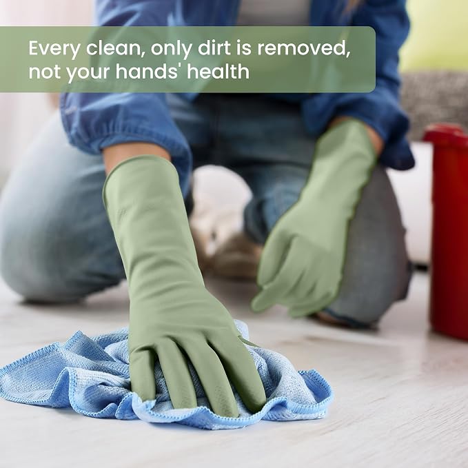 Rubber Cleaning Gloves for Dishwashing, 12 Pairs Reusable Kitchen Gloves for - Image 5